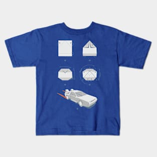 Origami Delorean Kids T-Shirt